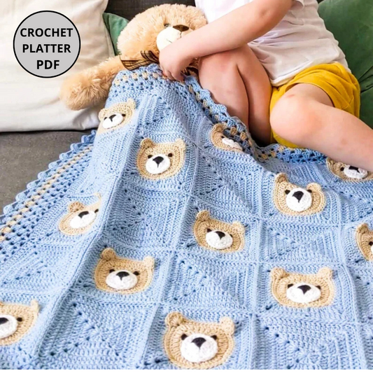 Crochet Teddy Bear Blanket Pattern - WoollyWondersCrochet