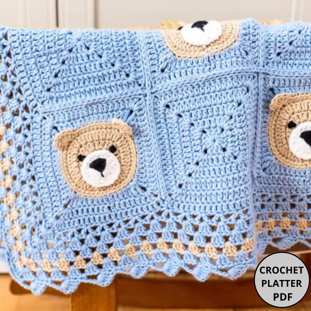 Crochet Teddy Bear Blanket Pattern - WoollyWondersCrochet