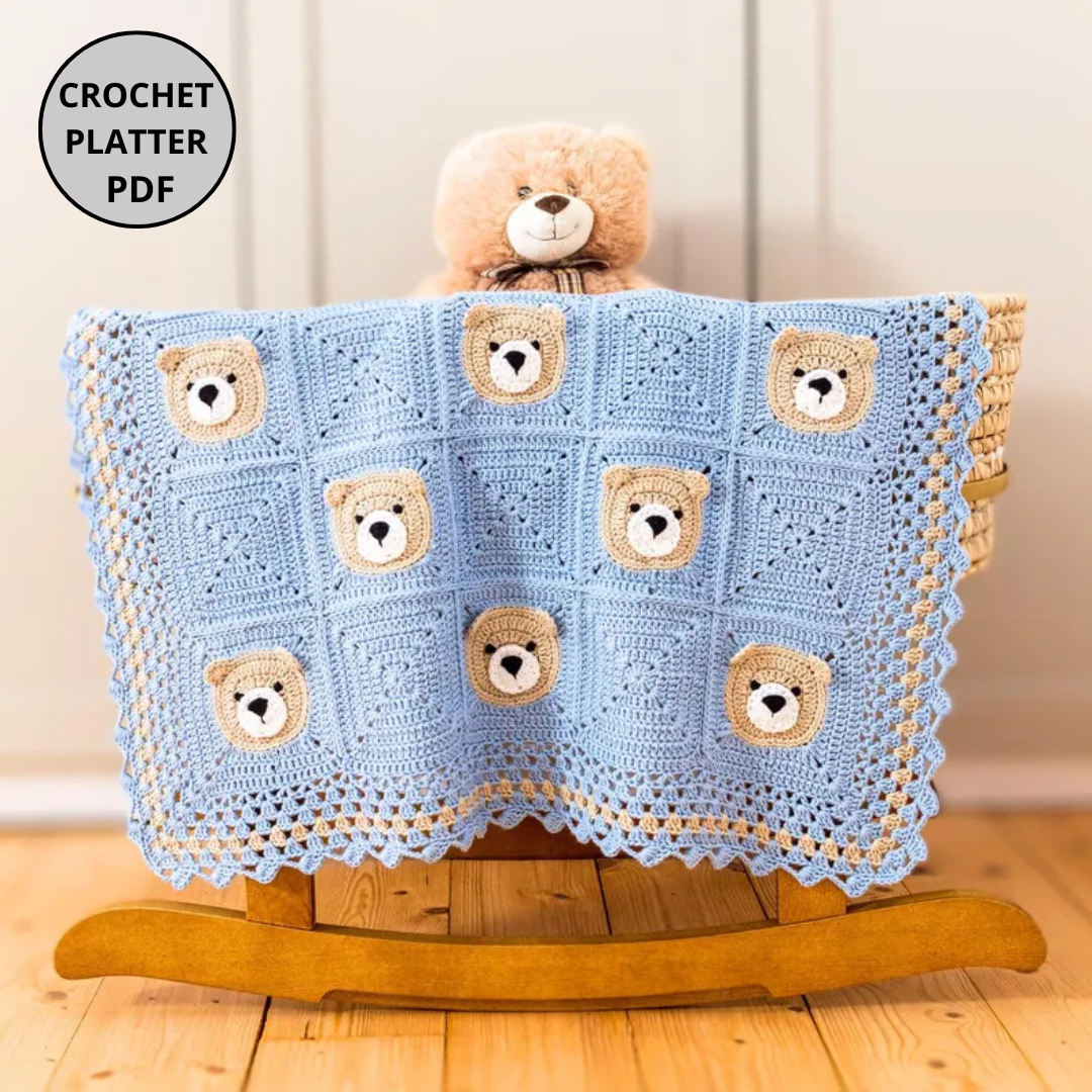 Crochet Teddy Bear Blanket Pattern - WoollyWondersCrochet