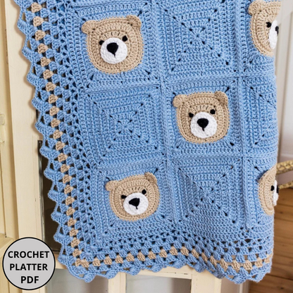 Crochet Teddy Bear Blanket Pattern - WoollyWondersCrochet