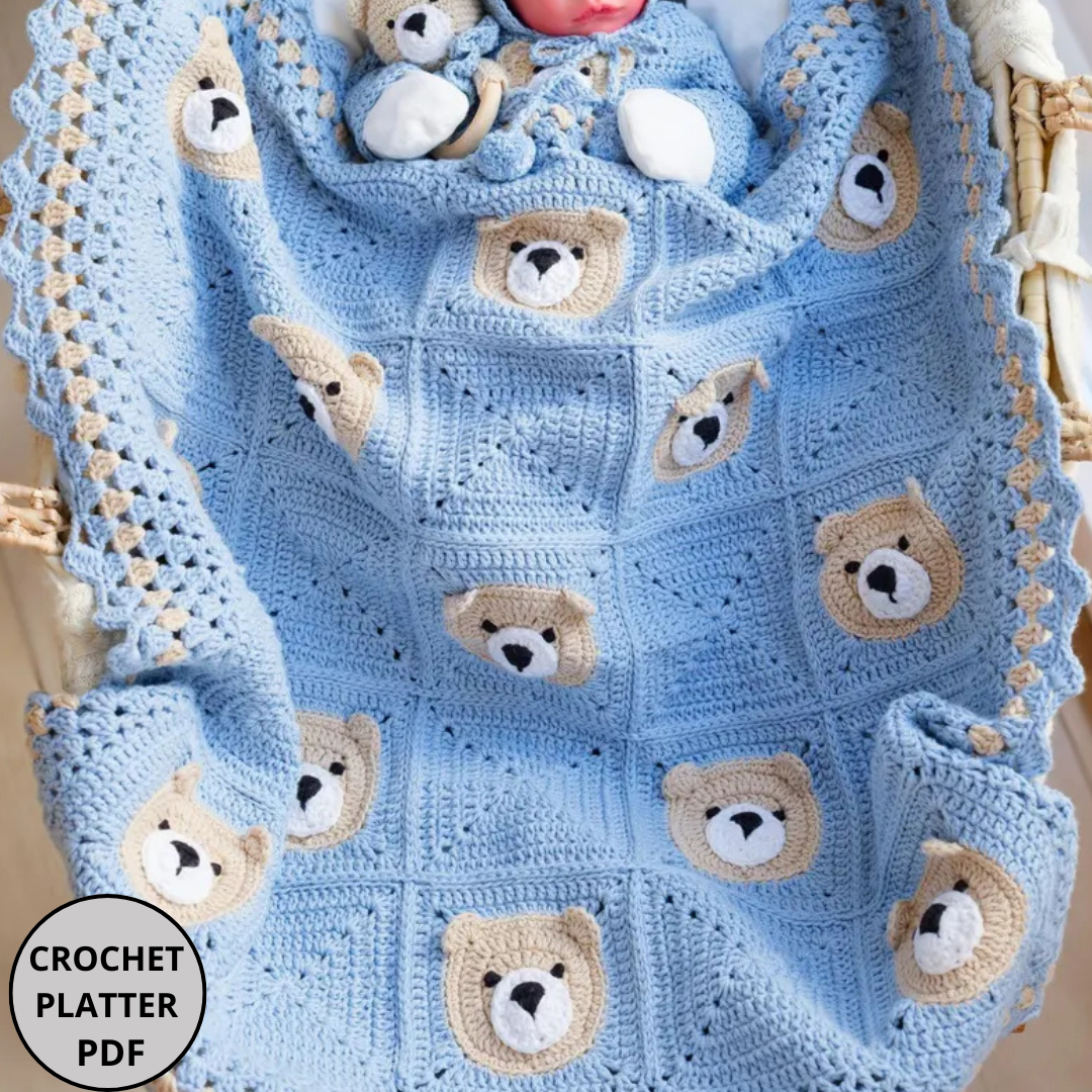 Crochet Teddy Bear Blanket Pattern - WoollyWondersCrochet