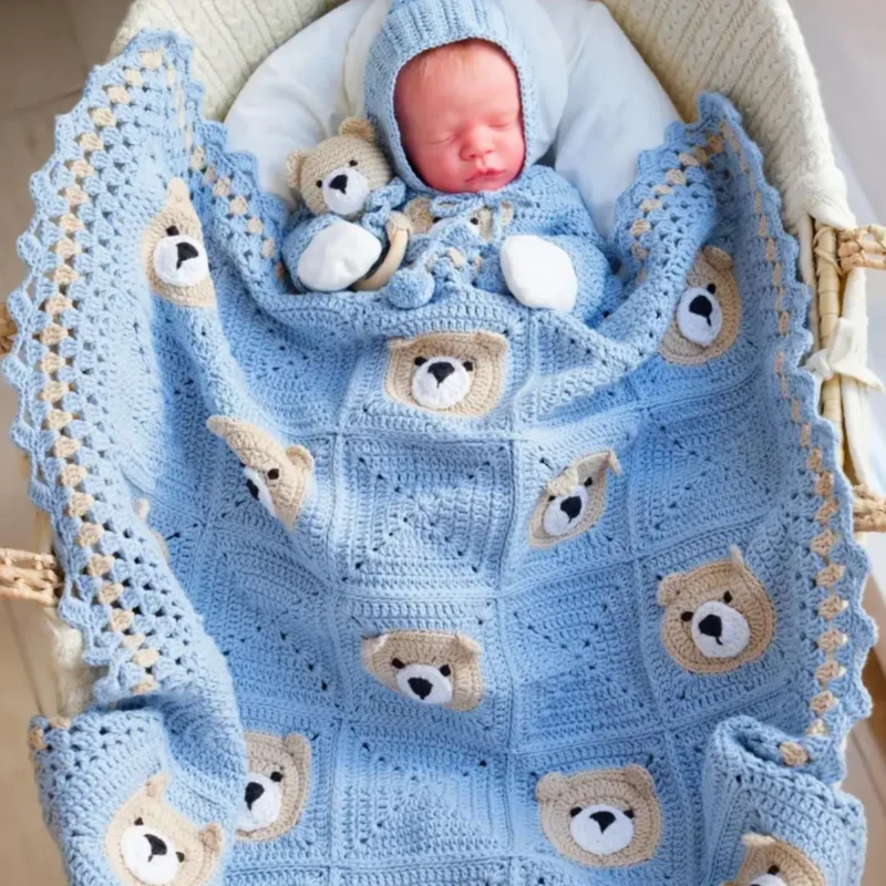 Crochet Teddy Bear Blanket Pattern