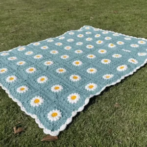 Granny Squares Daisy Blanket Crochet Pattern